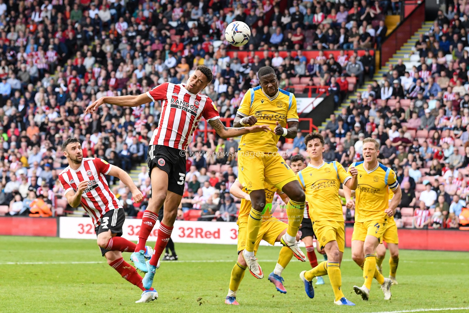 Daniel Jebbison #36 of Sheffield United competes for the ball