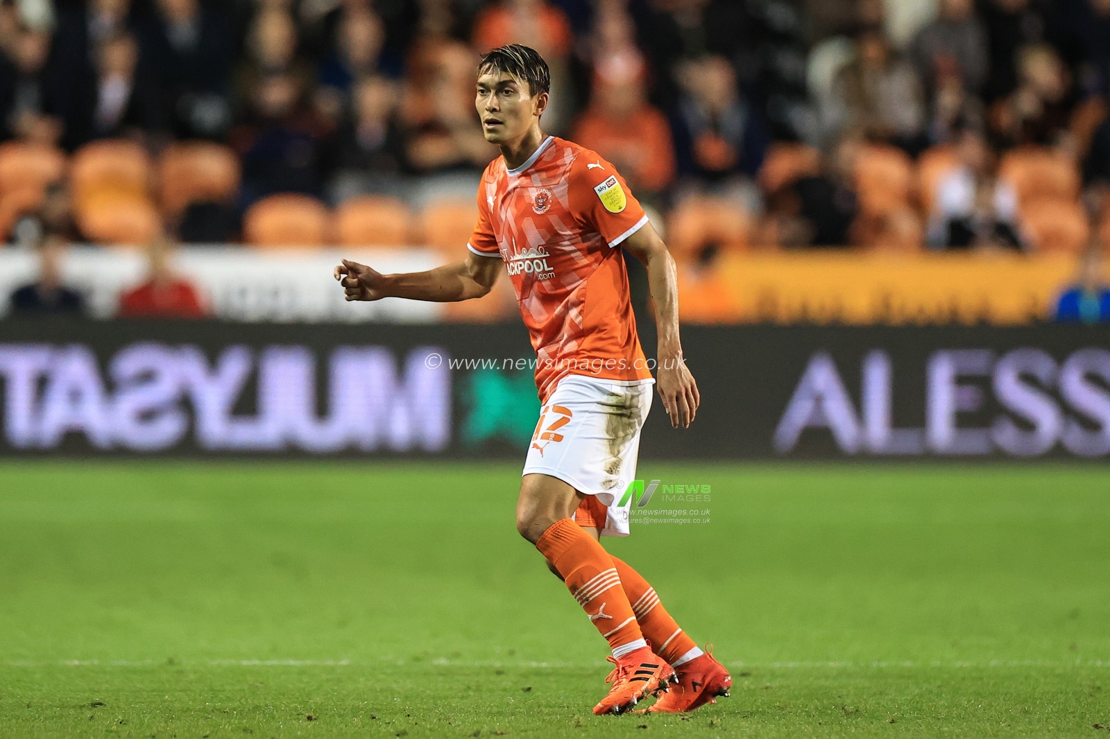 Kenny Dougall #12 of Blackpool during the game