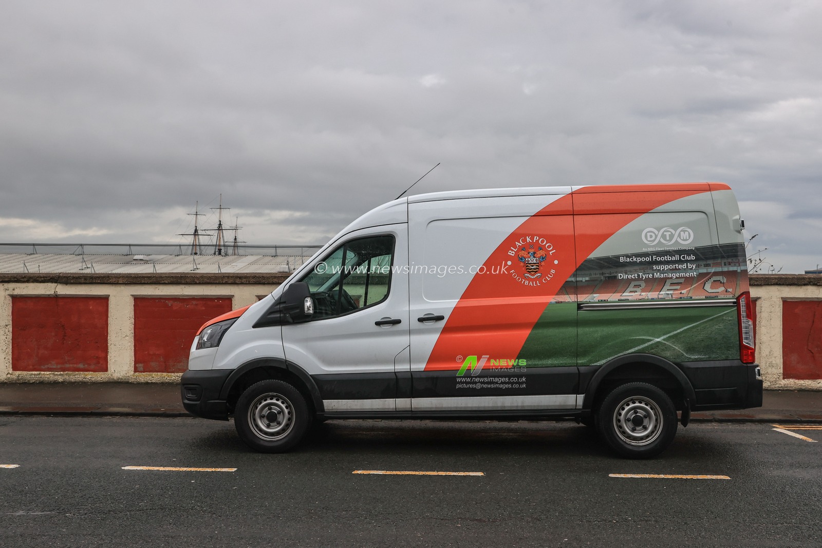 Blackpoolâ€™s kit van arrives at the Suit Direct Stadium