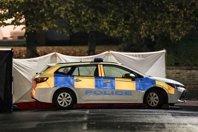 A police car in front of a forensic tent that is protecting vital evidence during the Manchester synagogue terror attack day 2 at Heaton Park Shul, Manchester, United Kingdom, 3rd October 2025

(Photo by Mark Cosgrove/News Images)