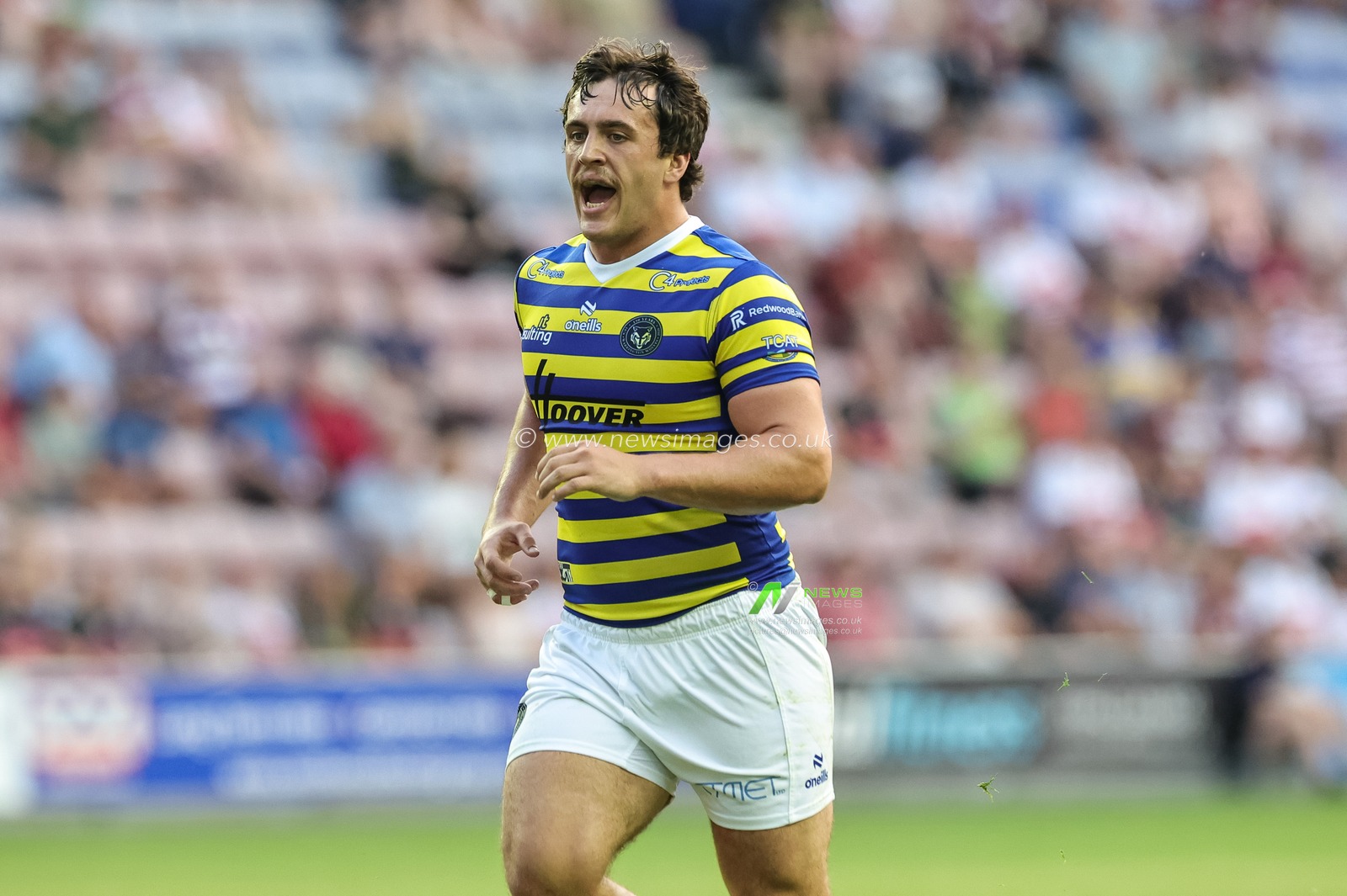 Max Wood of Warrington Wolves during the Betfred Super League round 18 match Wigan Warriors vs Warrington Wolves at The Brick Community Stadium, Wigan, United Kingdom on 10 July 2026

(Photo by Mark Cosgrove/News Images)