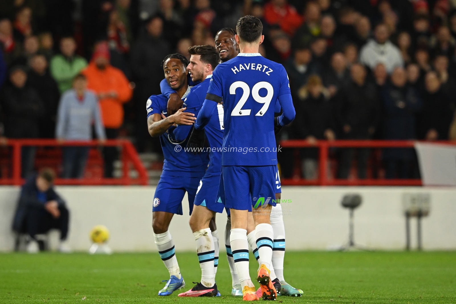 Raheem Sterling #17 of Chelsea celebrates his goal to make it 0-1 during the Premier League match Nottingham Forest vs Chelsea at City Ground, Nottingham, United Kingdom, 1st January 2023

(Photo by Craig Thomas/News Images)
