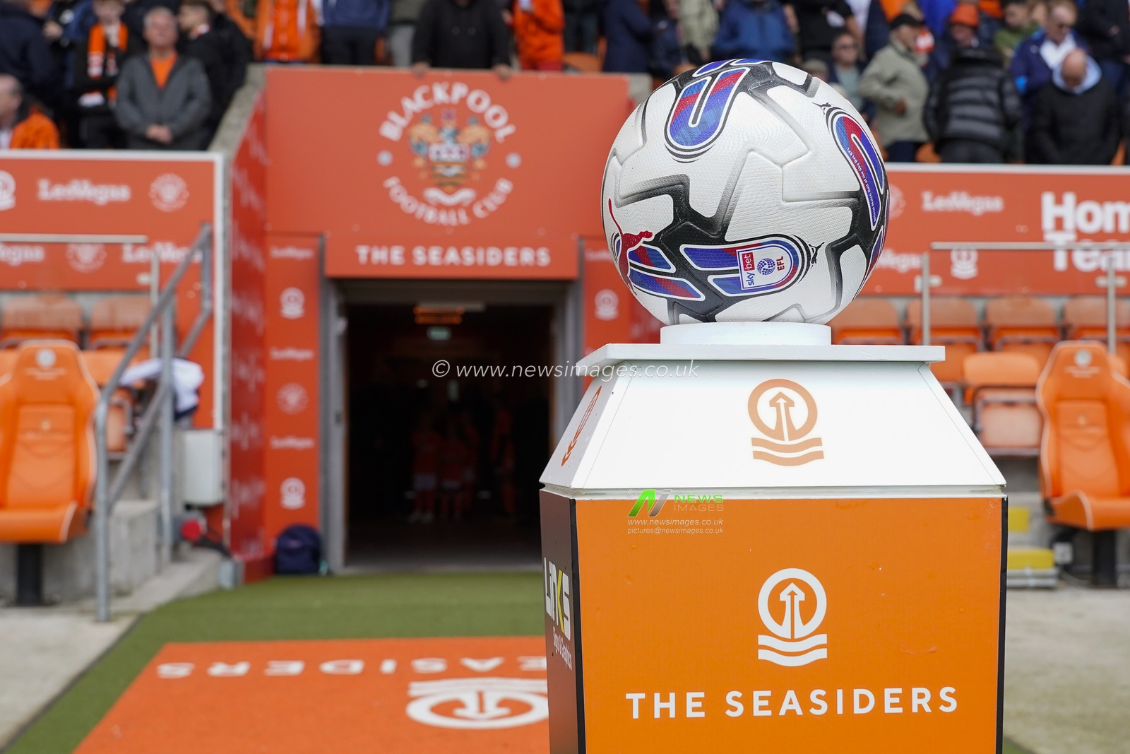 A general view of the match ball at Bloomfield Rd, home of Blackpool before the Sky Bet League 1 match Blackpool vs Burton Albion at Bloomfield Road, Blackpool, United Kingdom, 5th August 2023

(Photo by Steve Flynn/News Images)