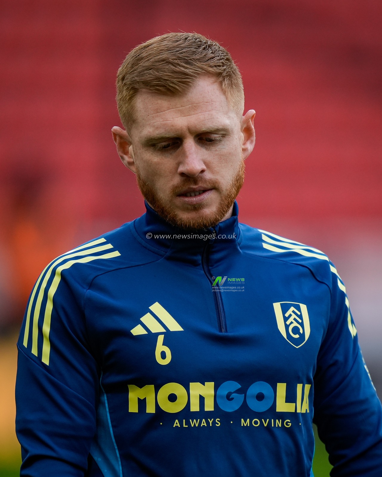 Harrison Reed of Fulham in the pregame warmup session  during the Emirates FA Cup 4th Round  match Stoke City vs Fulham at Bet365 Stadium, Stoke On Trent, United Kingdom on 15 February 2026

(Photo by Maynard Manyowa/News Images)