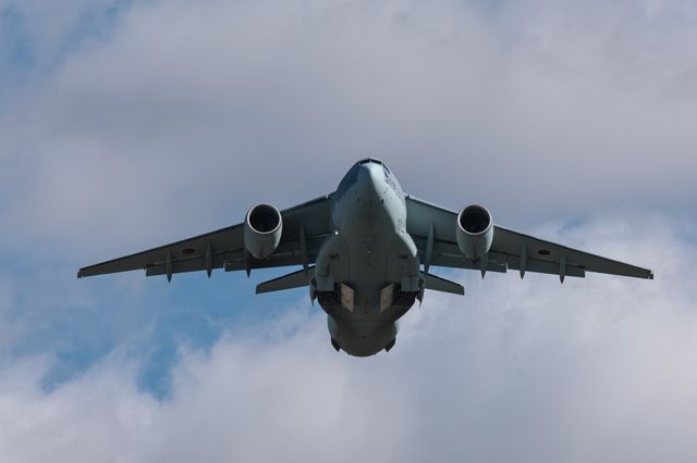 Kawasaki C-2 transporter leaves as The Japan Air Self-Defense Force (JASDF) has successfully competes the first fighter aircraft deployment to Europe in its 71-year history, as they join the United Kingdom’s Royal Air Force as they arrive at RAF Coningsby as part of the "Atlantic Eagles" mission. This landmark achievement strengthens defence cooperation between the United Kingdom and Japan whilst demonstrating the interconnected nature of global security at RAF Coningsby, Coningsby, United Kingdom, 22nd September 2025

(Photo by Mark Cosgrove/News Images)