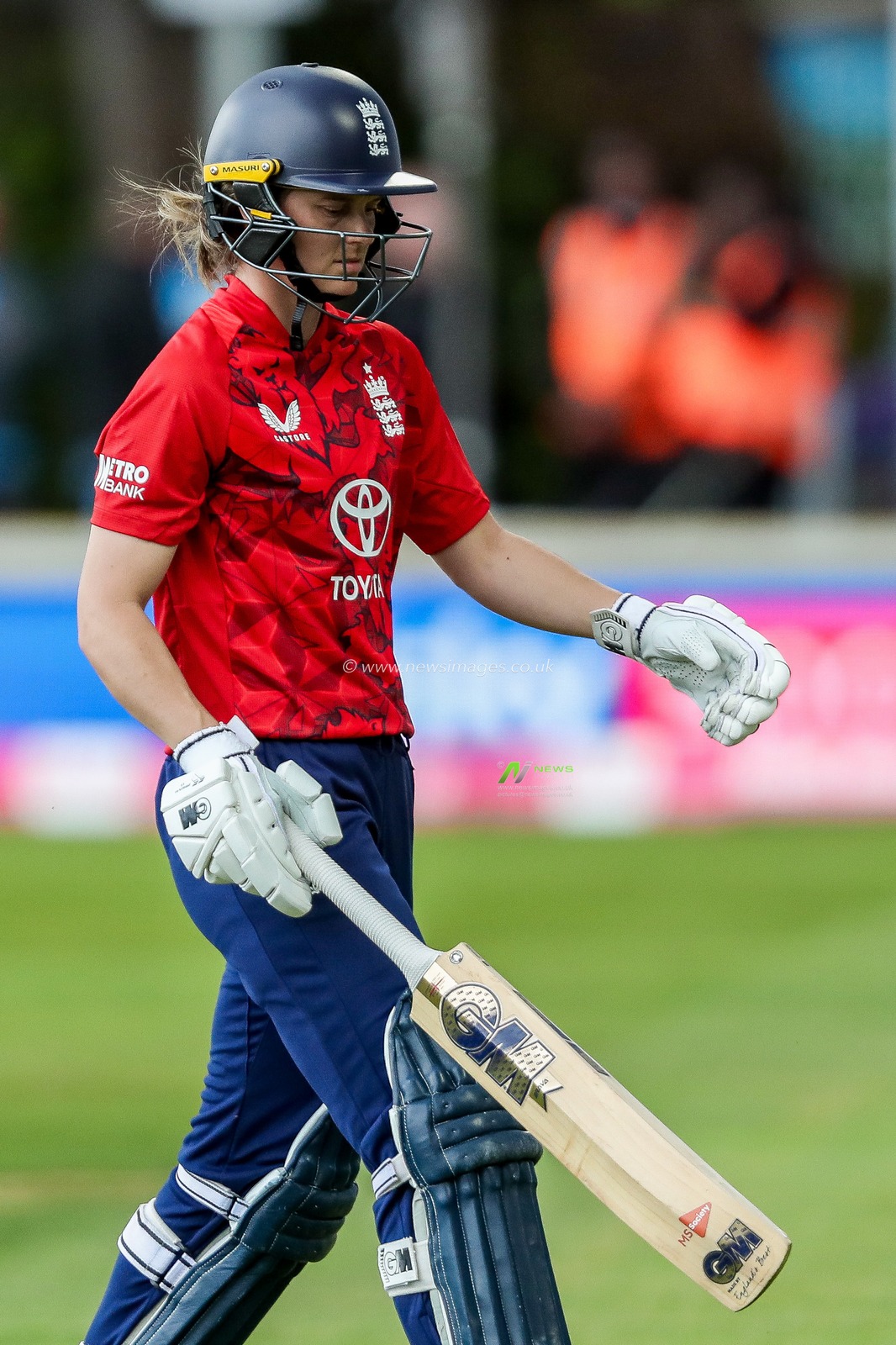 Amy Jones of England Women looks dejected following her dismissal during the 3rd Vitality IT20 Series match England Women vs West Indies Women at The Cloud County Ground, Chelmsford, United Kingdom, 26th May 2025

(Photo by Izzy Poles/News Images)