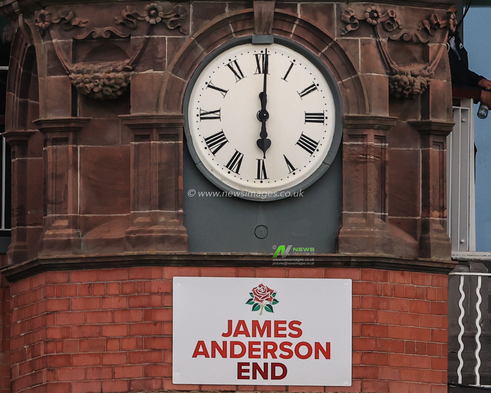 The James Anderson End Clock Tower at a minute past six pm