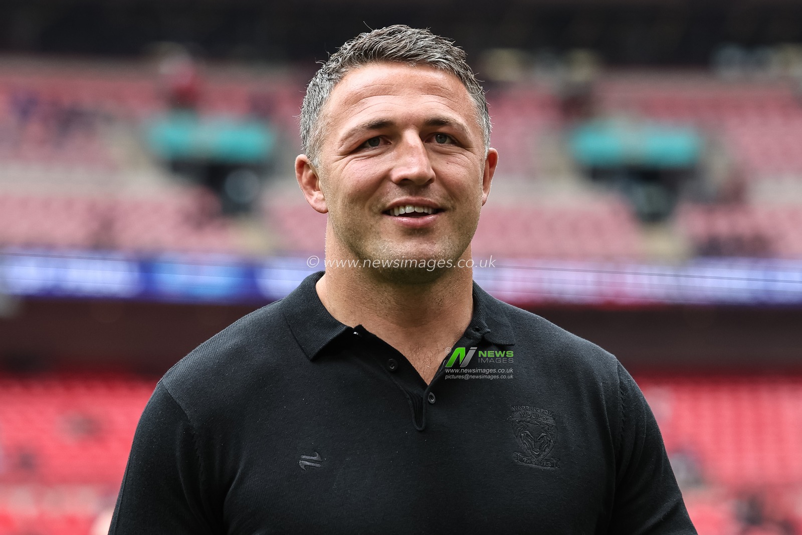Sam Burgess Head Coach of Warrington Wolves full of smiles during the Betfred Challenge Cup Final Warrington Wolves vs Hull KR at Wembley Stadium, London, United Kingdom, 7th June 2025

(Photo by Mark Cosgrove/News Images)