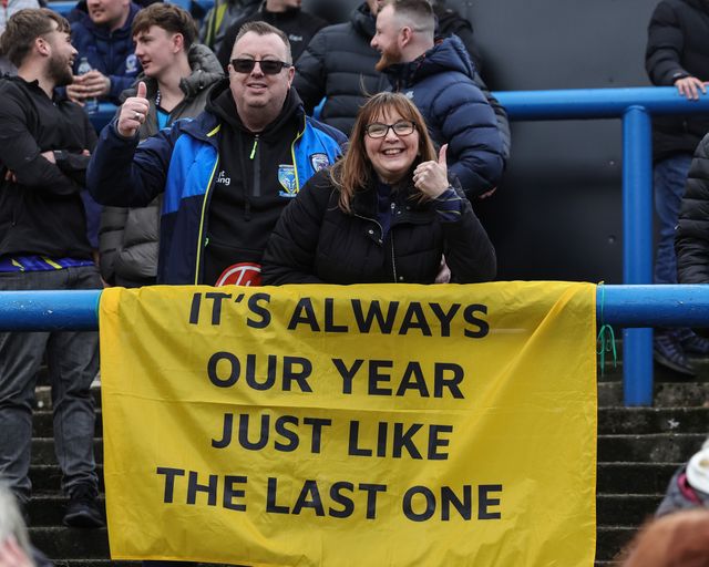 The traveling Warrington fans ahead of kickoff during the Betfred Super League round 6 match Leeds Rhinos vs Warrington Wolves at AMT Headingley Stadium, Leeds, United Kingdom on 29 March 2026

(Photo by Mark Cosgrove/News Images)