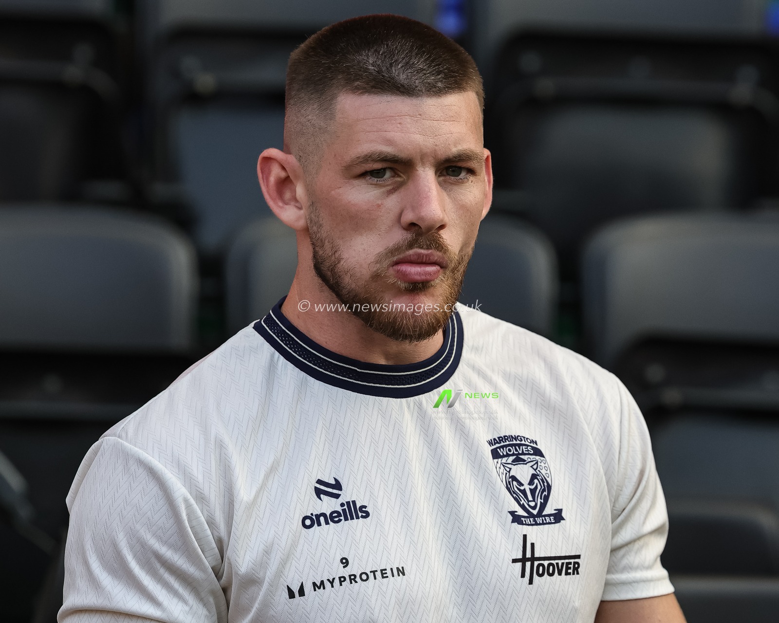 Danny Walker of Warrington Wolves arrives during the Betfred Super League round 18 match Wigan Warriors vs Warrington Wolves at The Brick Community Stadium, Wigan, United Kingdom on 10 July 2026

(Photo by Mark Cosgrove/News Images)