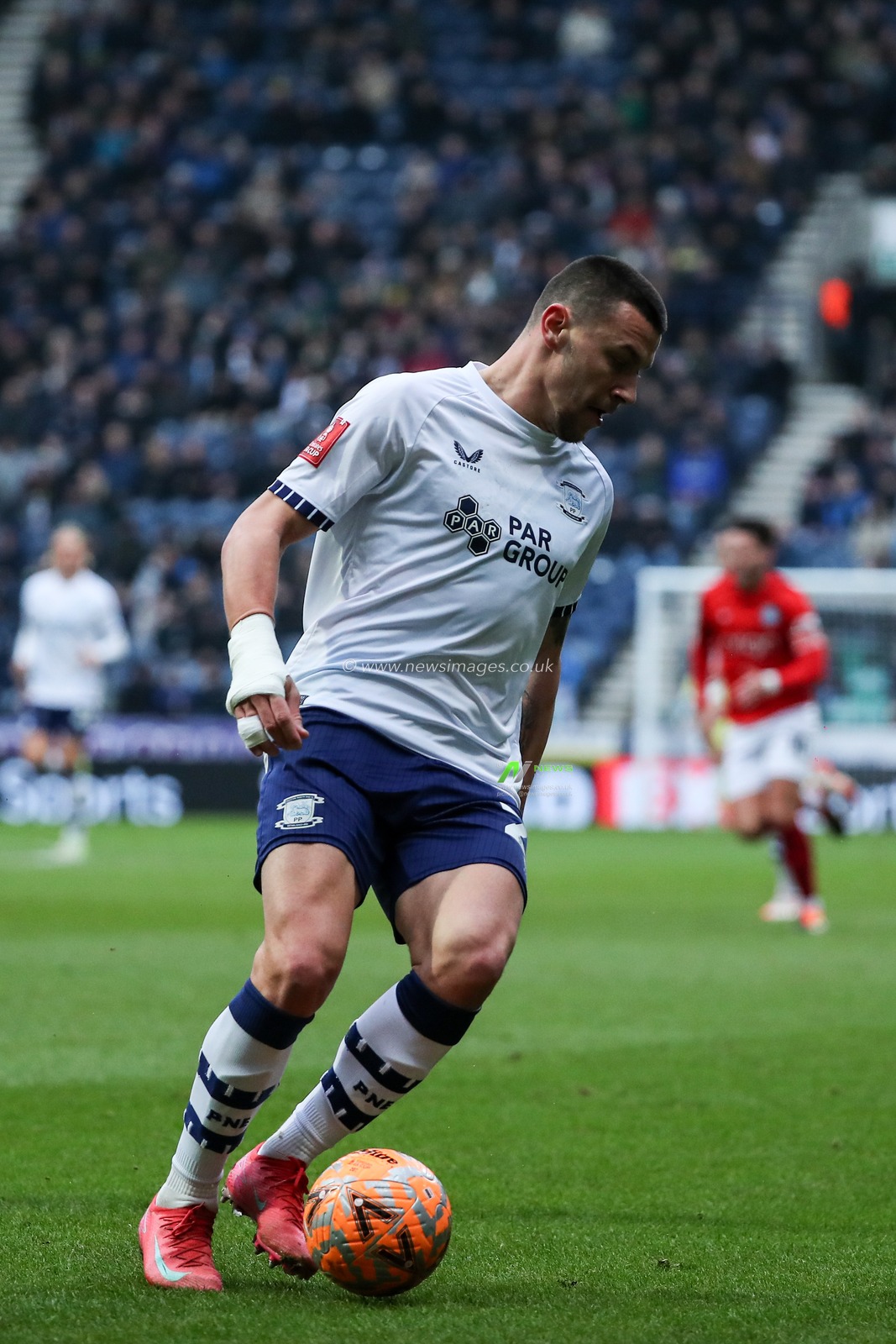 Milutin OsmajiÄ‡ of Preston North End during the Emirates FA Cup match Preston North End vs Wycombe Wanderers at Deepdale, Preston, United Kingdom, 8th February 2025

(Photo by Jorge Horsted/News Images)