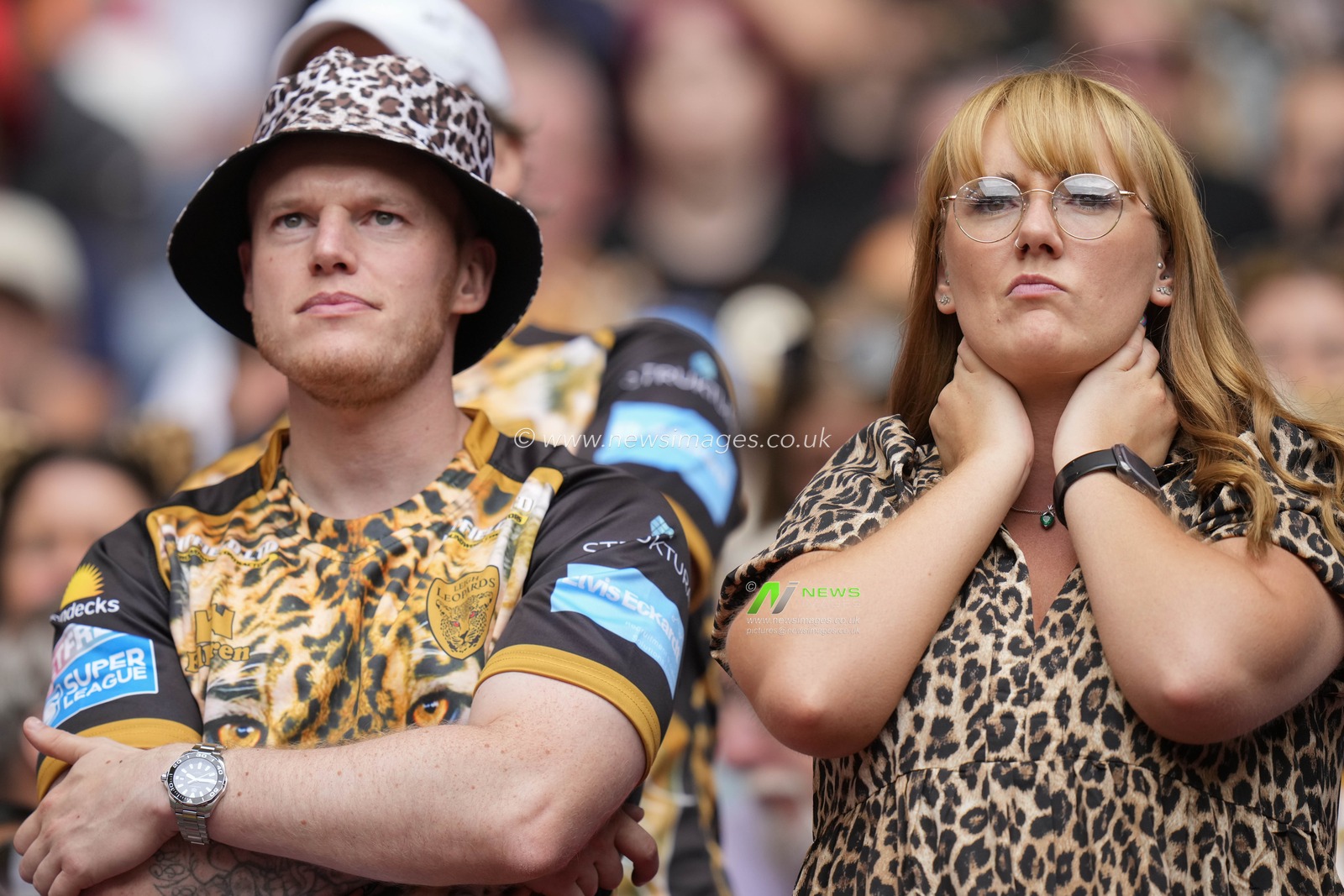 Leigh Leopards fans watch on during the Betfred Challenge Cup match Hull KR vs Leigh Leopards at Wembley Stadium, London, United Kingdom, 12th August 2023

(Photo by Steve Flynn/News Images)