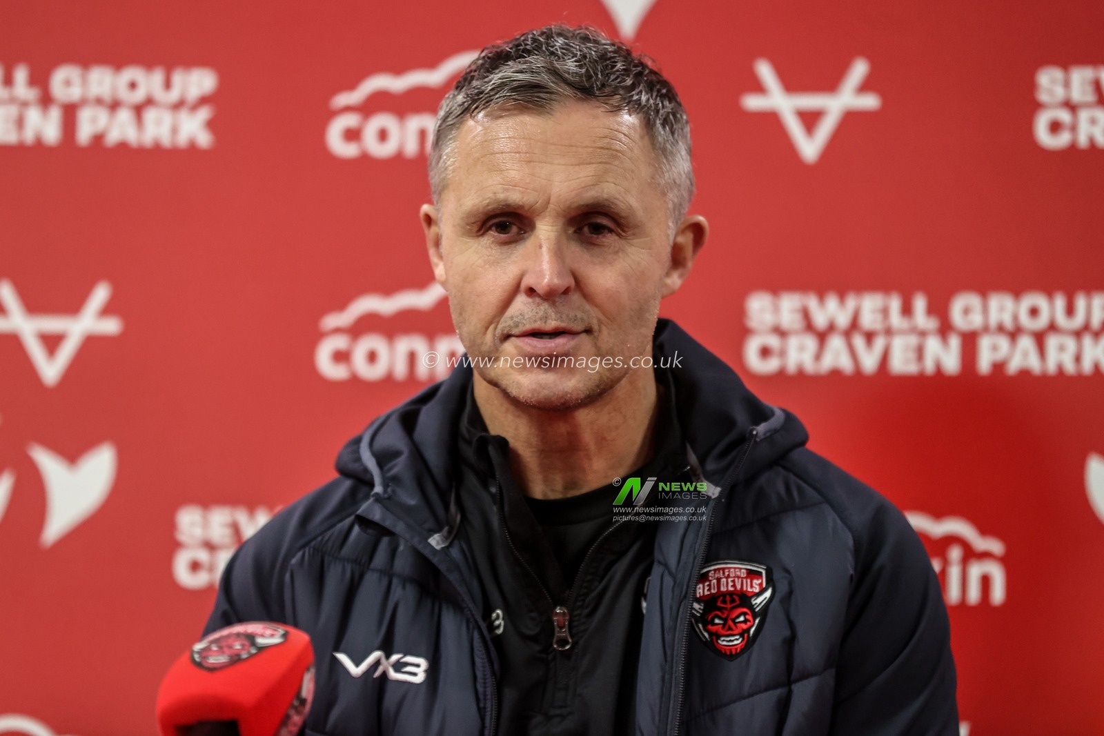 Paul Rowley manager of Salford Red Devils speaks in the post match press conference during the Betfred Super League Round 3 Hull KR vs Salford Red Devils at Sewell Group Craven Park, Kingston upon Hull, United Kingdom, 27th February 2025

(Photo by Alfie Cosgrove/News Images)