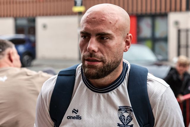 James Harrison of Warrington Wolves arrives during the Betfred Super League round 20 match Leigh Leopards vs Warrington Wolves at Leigh Sports Village, Leigh, United Kingdom on 25 July 2026

(Photo by Alfie Cosgrove/News Images)