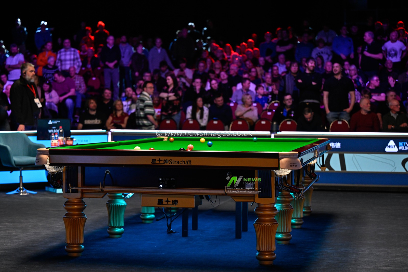Play is stopped for as a result of a medical emergency, during the 2024 BetVictor Welsh Open Final at Venue Cymru, Llandudno, United Kingdom, 18th February 2024

(Photo by Cody Froggatt/News Images)