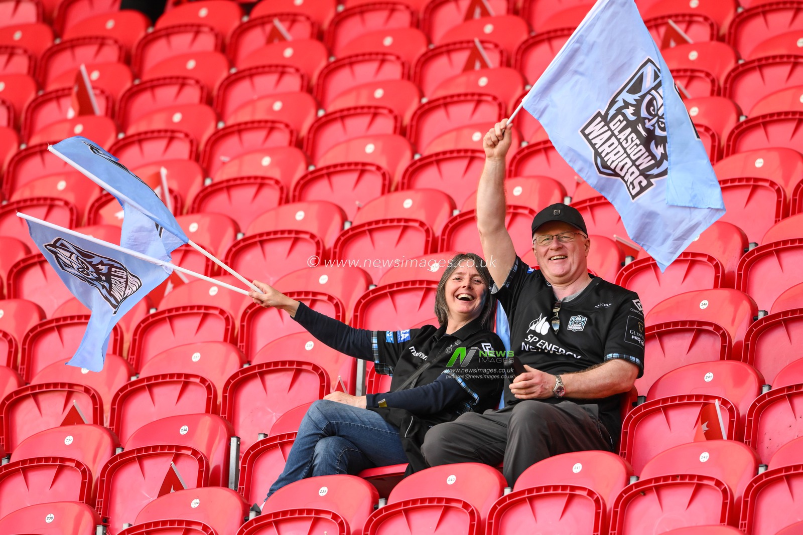 Glasgow Warriors fans start to take their seat ahead the European Challenge Cup Semi-Final match Llanelli Scarlets vs Glasgow Warriors at Parc y Scarlets, Llanelli, United Kingdom, 29th April 2023

(Photo by Craig Thomas/News Images)