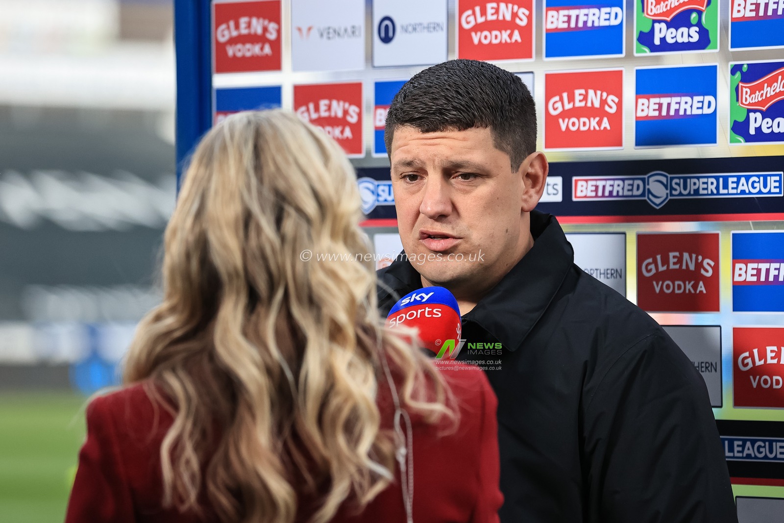 Matt Peet Head Coach of Wigan Warriors speaks to Jenna Brooks of Sky Sports rugby League