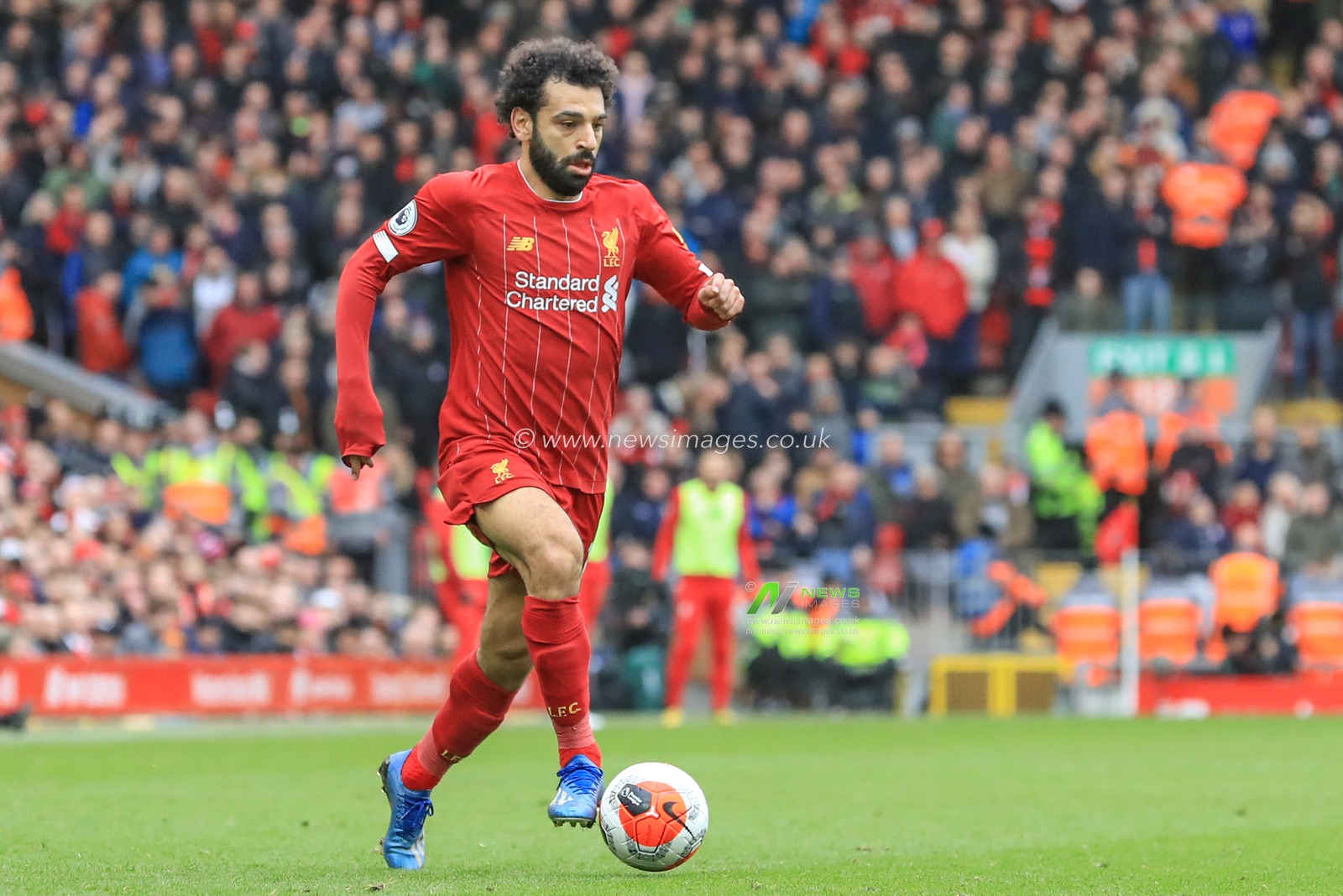 7th March 2020, Anfield, Liverpool, England; Premier League, Liverpool v Bournemouth : Mohamed Salah (11) of Liverpool in action during the game