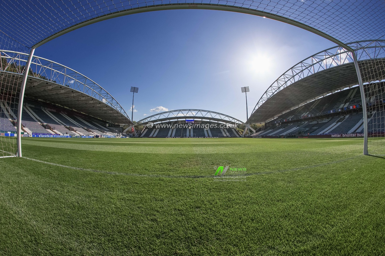 A general view of The John Smiths Stadium from the goal mouth