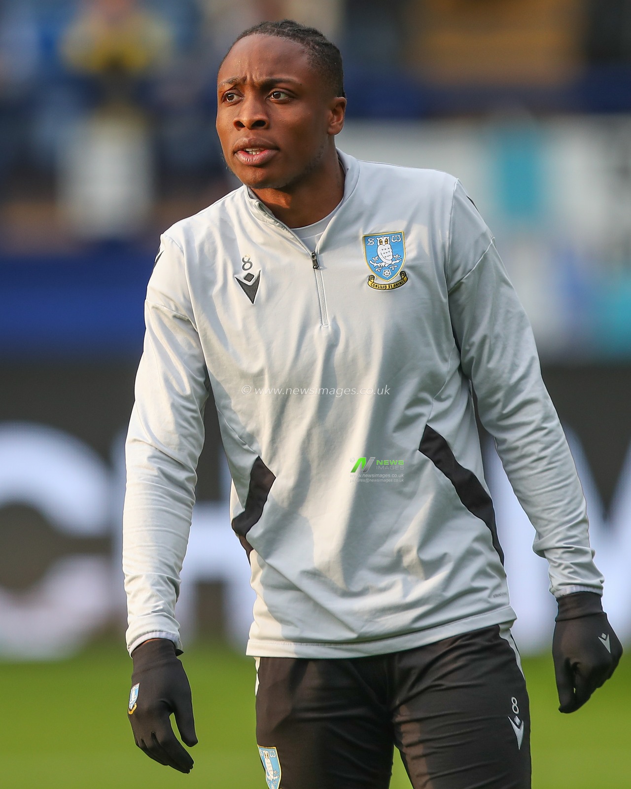 Dennis Adeniran #8 of Sheffield Wednesday during the pre-game warm up ahead of the Sky Bet League 1 Play-off match Sheffield Wednesday vs Peterborough at Hillsborough, Sheffield, United Kingdom, 18th May 2023

(Photo by Gareth Evans/News Images)