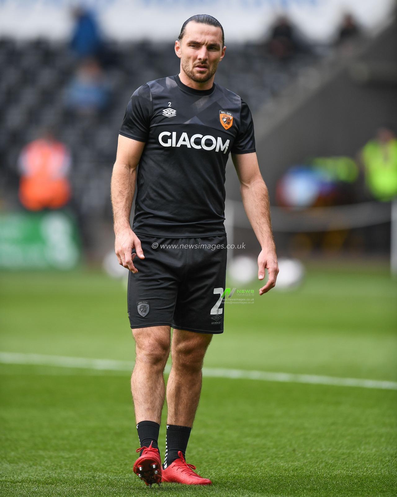 Lewis Coyle #2 of Hull City during the pre-game warmup during the Sky Bet Championship match Swansea City vs Hull City at Swansea.com Stadium, Swansea, United Kingdom, 17th September 2022

(Photo by Mike Jones/News Images)