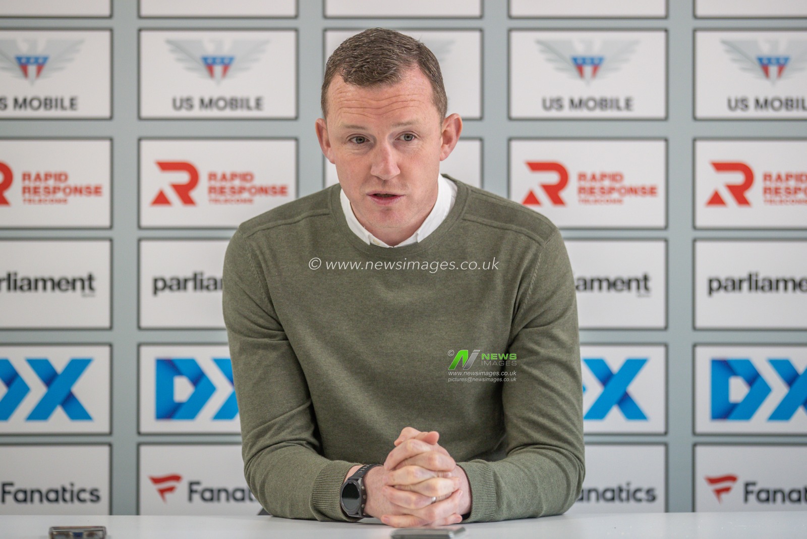 Neill Collins Head coach of Barnsley speaks in the post match press conference during the Sky Bet League 1 match Barnsley vs Reading at Oakwell, Barnsley, United Kingdom, 13th April 2024

(Photo by Alfie Cosgrove/News Images)