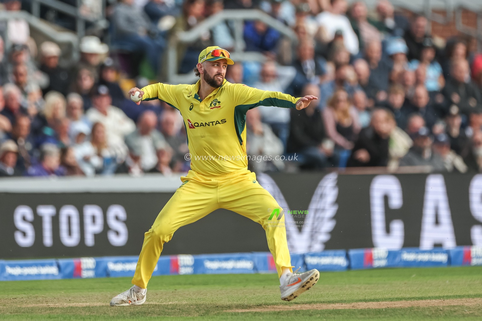 Matthew Short of Australia fields the ball during the Second Metro Bank One Day International England v Australia at Headingley Cricket Ground, Leeds, United Kingdom, 21st September 2024

(Photo by Mark Cosgrove/News Images)