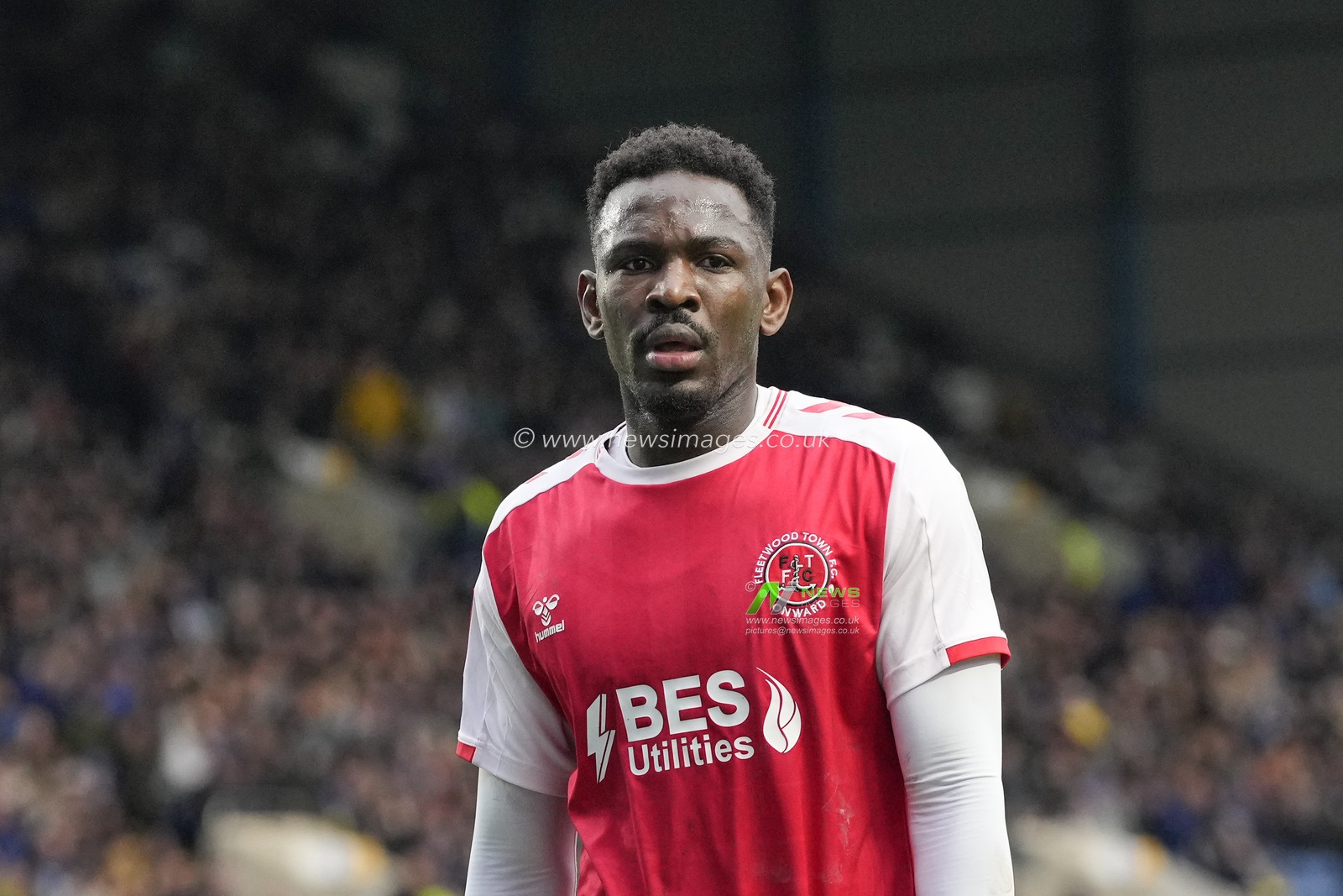 Aristote Nsiala #22 of Fleetwood Town during the Emirates FA Cup Fourth Round match Sheffield Wednesday vs Fleetwood Town at Hillsborough, Sheffield, United Kingdom, 28th January 2023

(Photo by Steve Flynn/News Images)