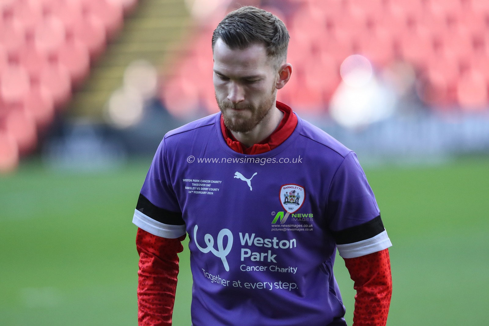 Jamie McCart of Barnsley in the pregame warmups during the Sky Bet League 1 match Barnsley vs Derby County at Oakwell, Barnsley, United Kingdom, 24th February 2024

(Photo by Alfie Cosgrove/News Images)