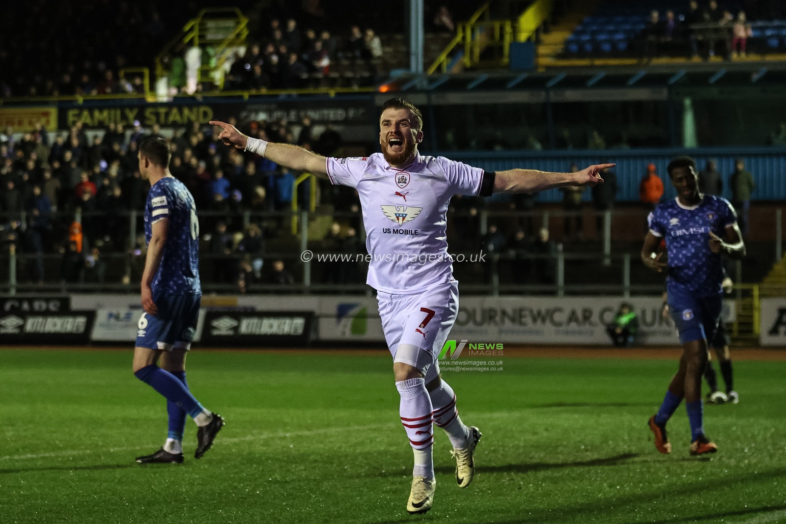 Nicky Cadden of Barnsley celebrates the goal of John Mcatee of Barnsley during the Sky Bet League 1 match Carlisle United vs Barnsley at Brunton Park, Carlisle, United Kingdom, 12th March 2024

(Photo by Mark Cosgrove/News Images)