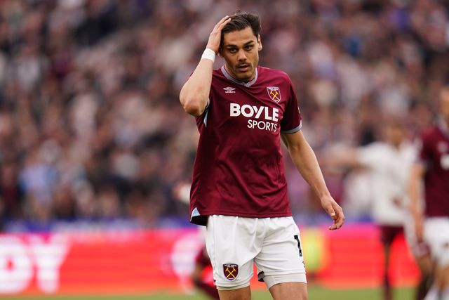 Konstantinos Mavropanos of West Ham United during the Premier League match West Ham United vs Arsenal at London Stadium, London, United Kingdom on 10 May 2026

(Photo by Harvey Murphy/News Images)
