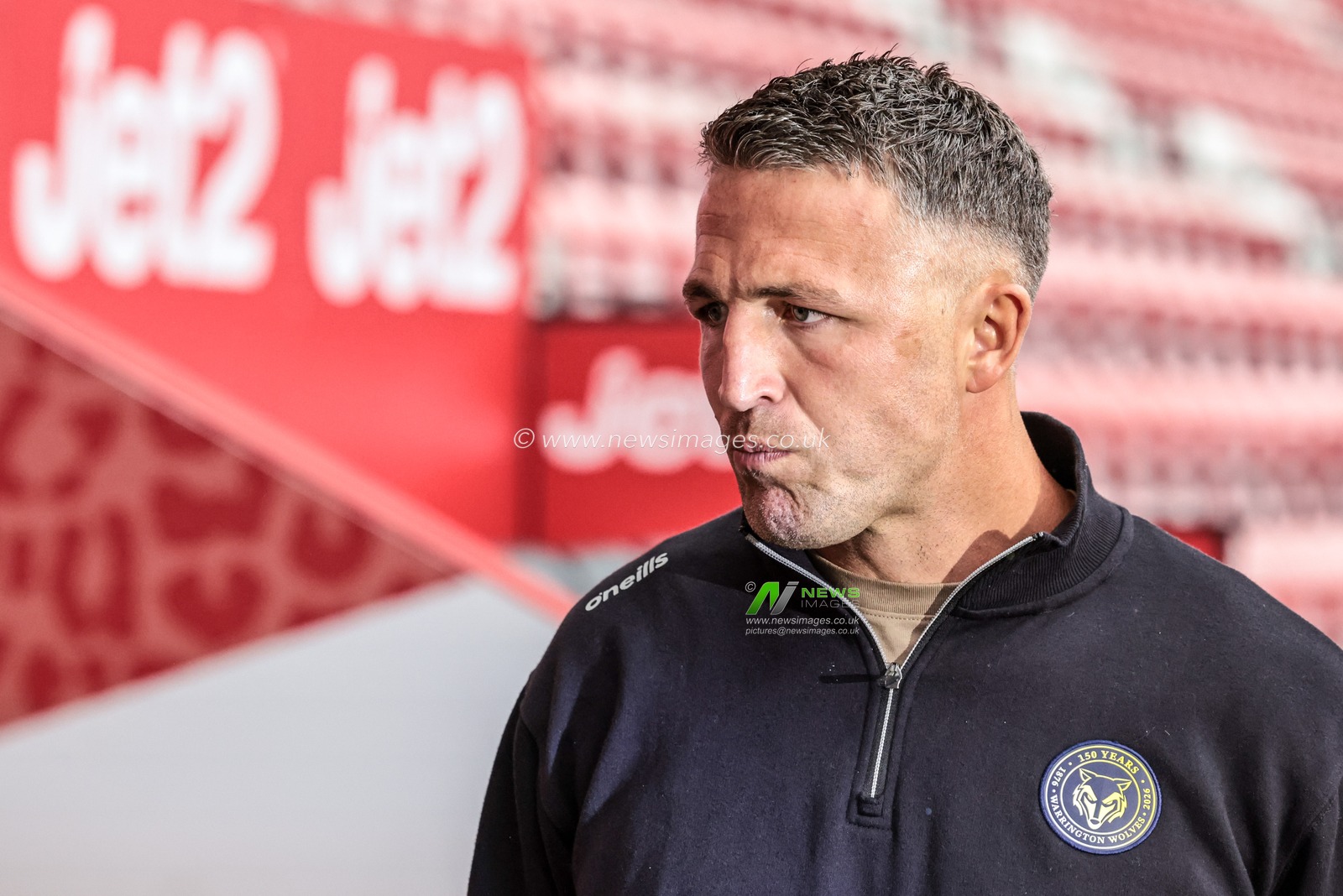 Sam Burgess manager of Warrington during the Betfred Super League round 20 match Leigh Leopards vs Warrington Wolves at Leigh Sports Village, Leigh, United Kingdom on 25 July 2026

(Photo by Alfie Cosgrove/News Images)
