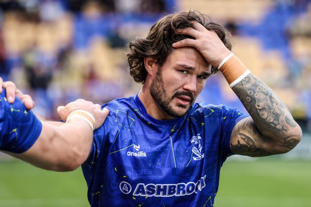 James Bentley of Warrington Wolves in the pre-game warm up during the Betfred Super League round 15 match Warrington Wolves vs Leeds Rhinos at The Halliwell Jones Stadium, Warrington, United Kingdom on 18 June 2026

(Photo by Alfie Cosgrove/News Images)