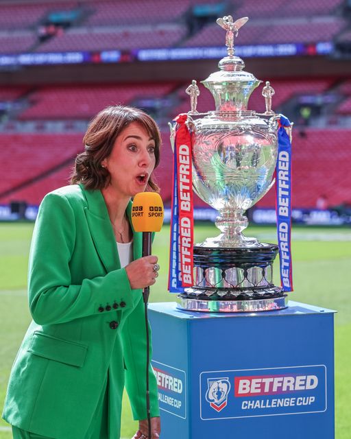 BBC Sports presenter Tanya Arnold during the Betfred Women's Challenge Cup Final Wigan Warriors vs St Helens at Wembley Stadium, London, United Kingdom on 30 May 2026

(Photo by Mark Cosgrove/News Images)