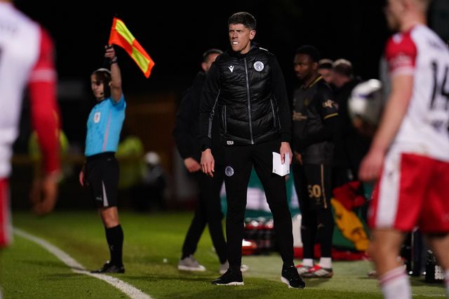 Alex Revell manager of Stevenage during the Sky Bet League One match Stevenage vs Barnsley at Lamex Stadium, Stevenage, United Kingdom on 21st April 2026

(Photo by Harvey Murphy/News Images)