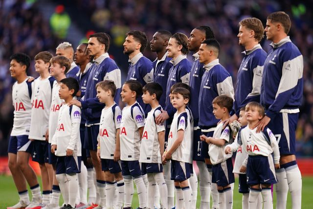 Tottenham players ahead of kick off during the Premier League match Tottenham Hotspur vs Leeds United at Tottenham Hotspur Stadium, London, United Kingdom on 11 May 2026

(Photo by Harvey Murphy/News Images)