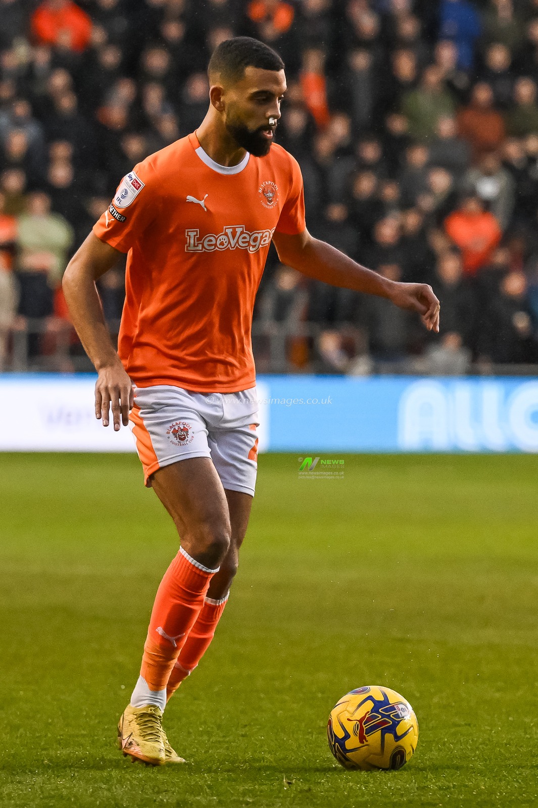 CJ Hamilton of Blackpool in action during the Sky Bet League 1 match Blackpool vs Exeter City at Bloomfield Road, Blackpool, United Kingdom, 13th January 2024

(Photo by Craig Thomas/News Images)