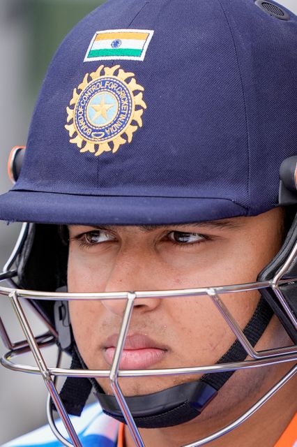 Vaibhav Sooryavanshi of India looks on before walking out to bat during the Second Vitality T20 International match England vs India at Old Trafford, Manchester, United Kingdom on 04 July 2026

(Photo by Maynard Manyowa/News Images)