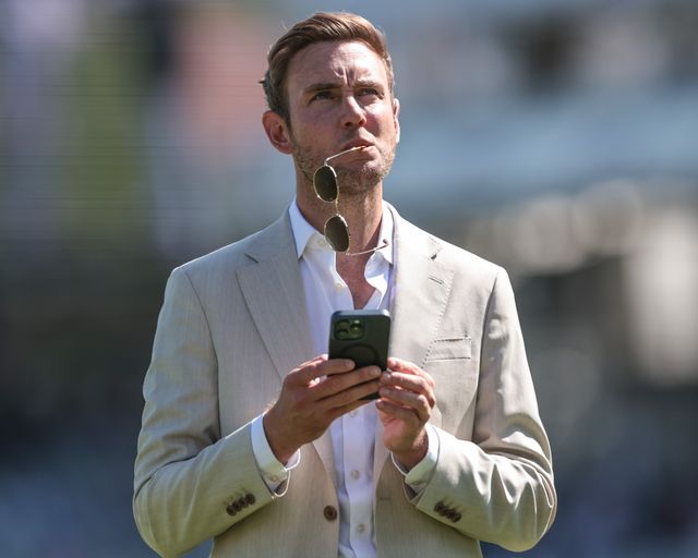 Broadcaster Stuart Broad is in attendance during the 3rd Rothesay Test Match Day 1 England v India at Lords, London, United Kingdom, 10th July 2025

(Photo by Mark Cosgrove/News Images)
