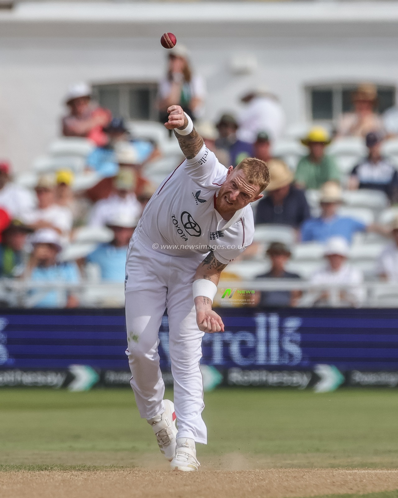 England captain Ben Stokes delivers the ball during the 3rd Rothesay Test Match Day 3 match England vs New Zealand at Trent Bridge, Nottingham, United Kingdom on 27 June 2026

(Photo by Mark Cosgrove/News Images)
