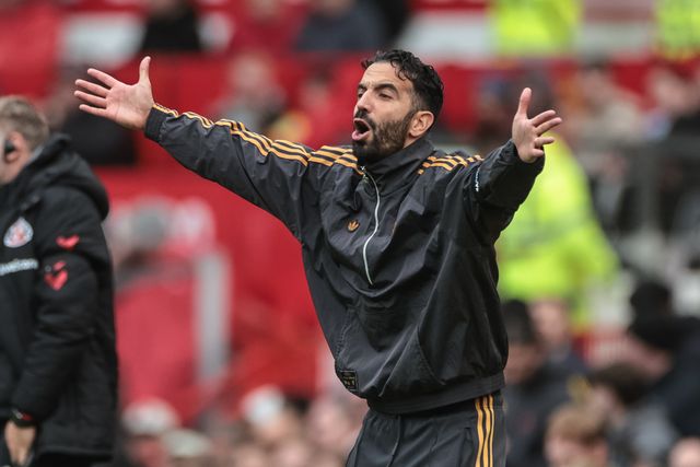Ruben Amorim manager of Manchester United reacts in the technical area during the Premier League match Manchester United vs Sunderland at Old Trafford, Manchester, United Kingdom, 4th October 2025

(Photo by Mark Cosgrove/News Images)