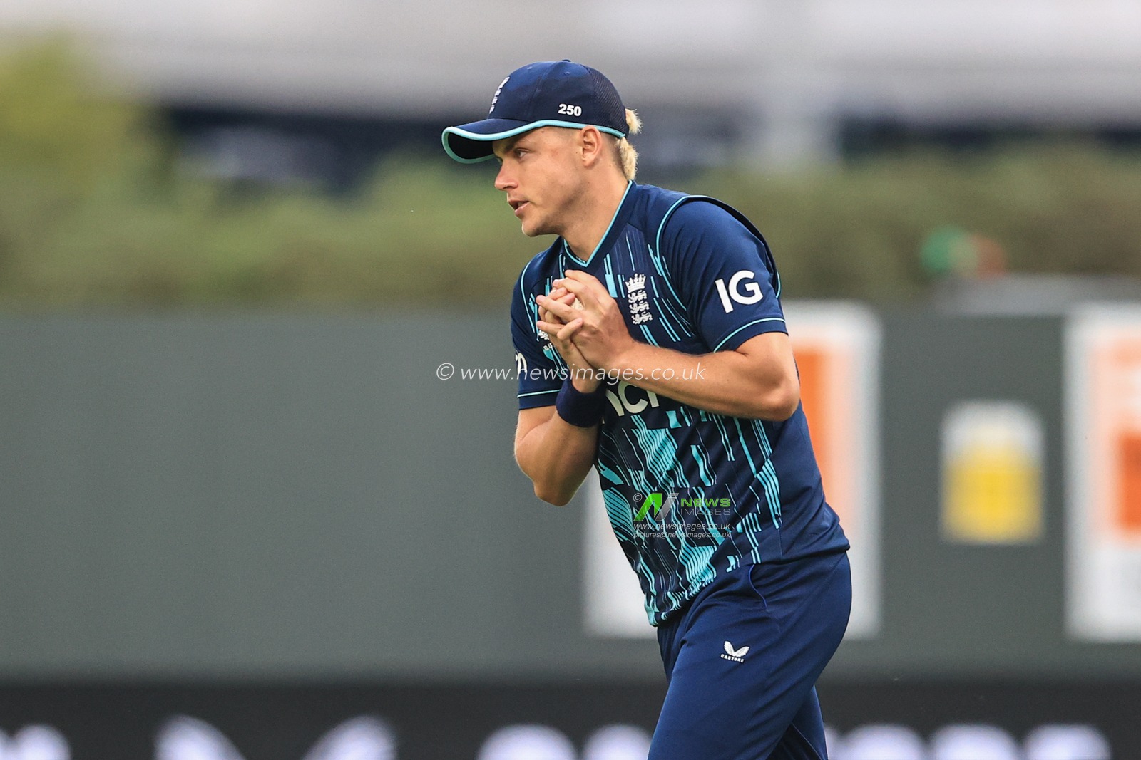Sam Curran of England catches out Janneman Malan of South Africa