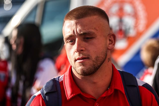 Mikey Lewis of Hull KR arrives during the Betfred Super League round 10 match Hull KR vs Castleford Tigers at Sewell Group Craven Park, Hull, United Kingdom on 30 April 2026

(Photo by Alfie Cosgrove/News Images)
