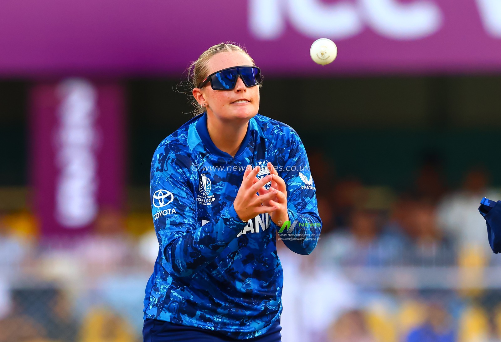 Sophie Ecclestone of England during the ICC Women's World Cup match 04 England Women vs South Africa Women at ACA Barsapara Cricket Stadium, Guwahati, Assam / India, 3rd October 2025

(Photo by Shubhajit Roy Karmakar/News Images)