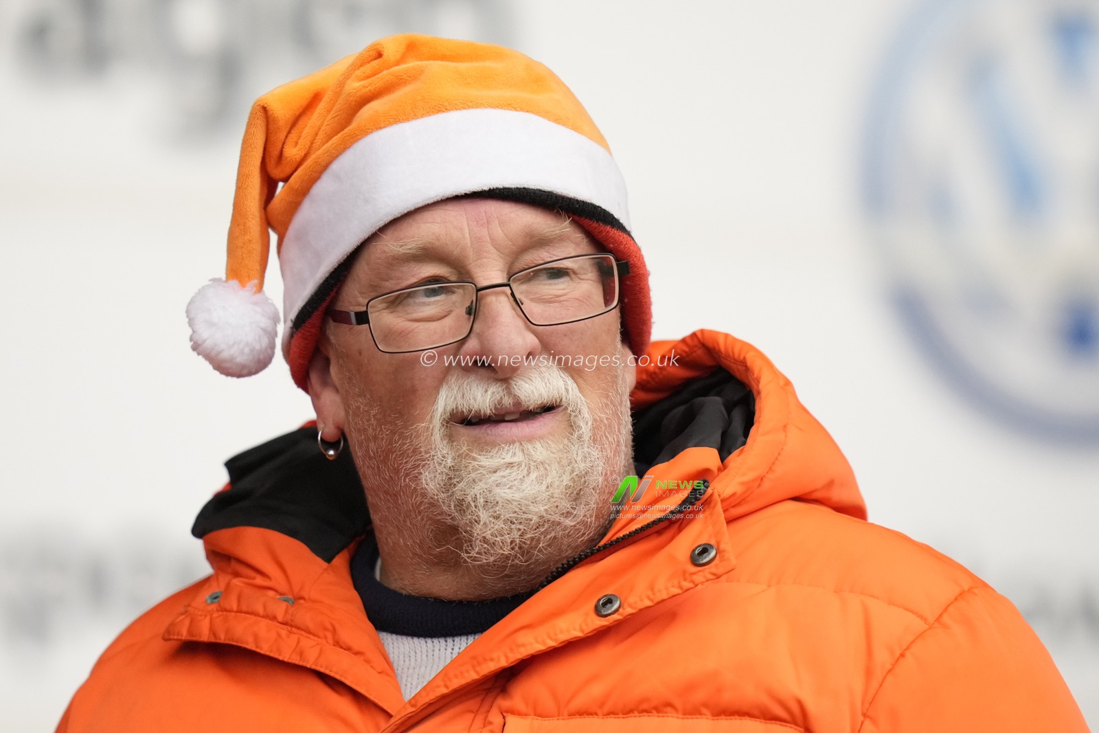 A festive Blackpool fan during the Sky Bet League 1 match Blackpool vs Bristol Rovers at Bloomfield Road, Blackpool, United Kingdom, 23rd December 2023

(Photo by Steve Flynn/News Images)