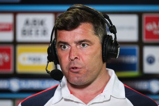 Paul Wellens Head Coach of St. Helens gives an interview after the Betfred Super League  Round 7 match St Helens vs Wakefield Trinity at Totally Wicked Stadium, St Helens, United Kingdom, 11th April 2025

(Photo by Gareth Evans/News Images)