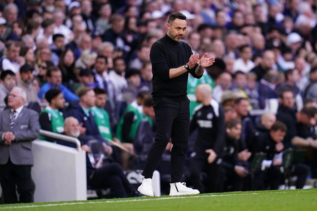 Roberto De Zerbi manager of Tottenham Hotspur during the Premier League match Tottenham Hotspur vs Brighton & Hove Albion at Tottenham Hotspur Stadium, London, United Kingdom on 18 April 2026

(Photo by Harvey Murphy/News Images)