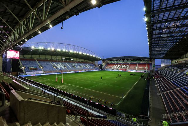 A general view of the Brick Community Stadium ahead of the Betfred Super League round 5 match Wigan Warriors vs York Knights at The Brick Community Stadium, Wigan, United Kingdom on 19 March 2026

(Photo by Alfie Cosgrove/News Images)