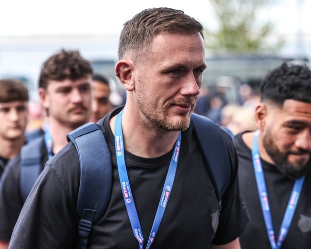 Ben Currie of Warrington Wolves arrives during the Betfred Challenge Cup Semi-Finals match Warrington Wolves vs Hull KR at Eco-Power Stadium, Doncaster, United Kingdom on 10 May 2026

(Photo by Alfie Cosgrove/News Images)