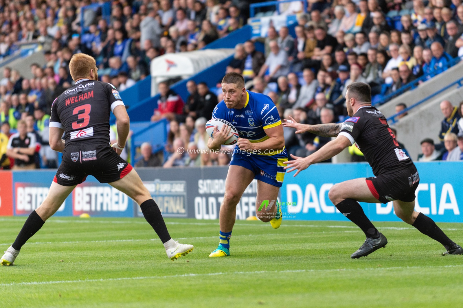 12th July 2019 , Halliwell Jones Stadium, Warrington, England;  Betfred Super League, Round 22, Warrington Wolves vs Salford Red Devils ; Tom Lineham of Warrington Wolves 

Credit: Richard Long/News Images